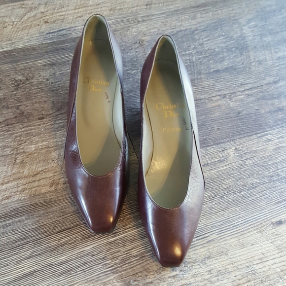 Dior Shoes - Vintage Christian Dior brown leather shoes women slip on size 38 luxury casual